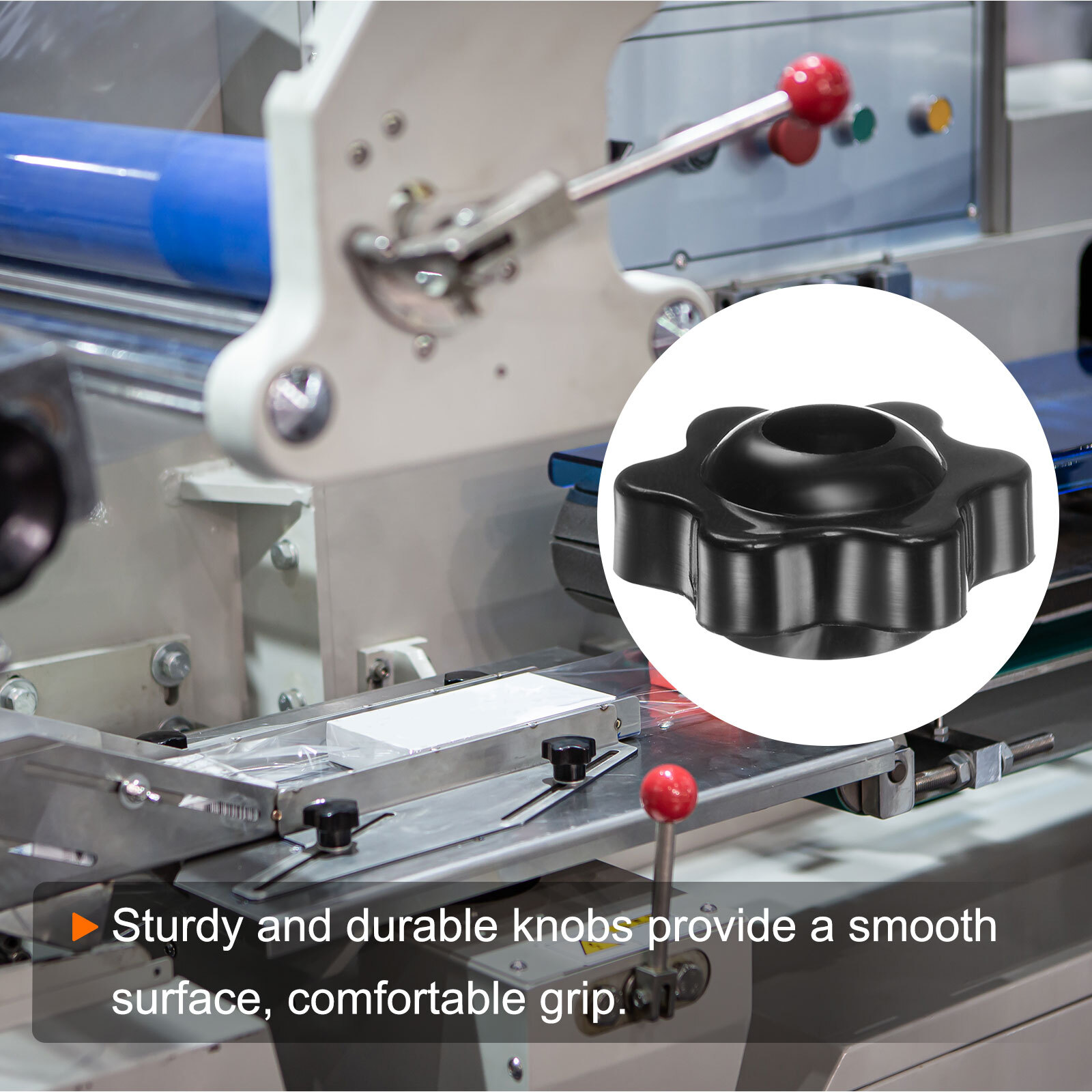 12pcs Star Knobs M6 Thread 25mm Head Non-Through Hole Brass Insert Knob Black