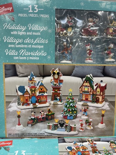 Disney Weihnachtsdorf Set Lichter Musik 13-teiliges Set 2023 Mickey