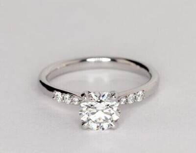 2Ct Round Cut Lab-Created Diamond Women's Engagement Ring 14K White Gold Plated