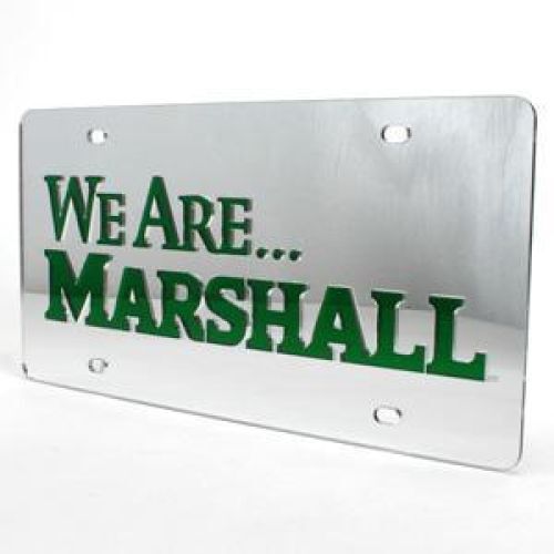 Marshall Inlaid Acrylic License Plate - "We Are" Green - Picture 1 of 1