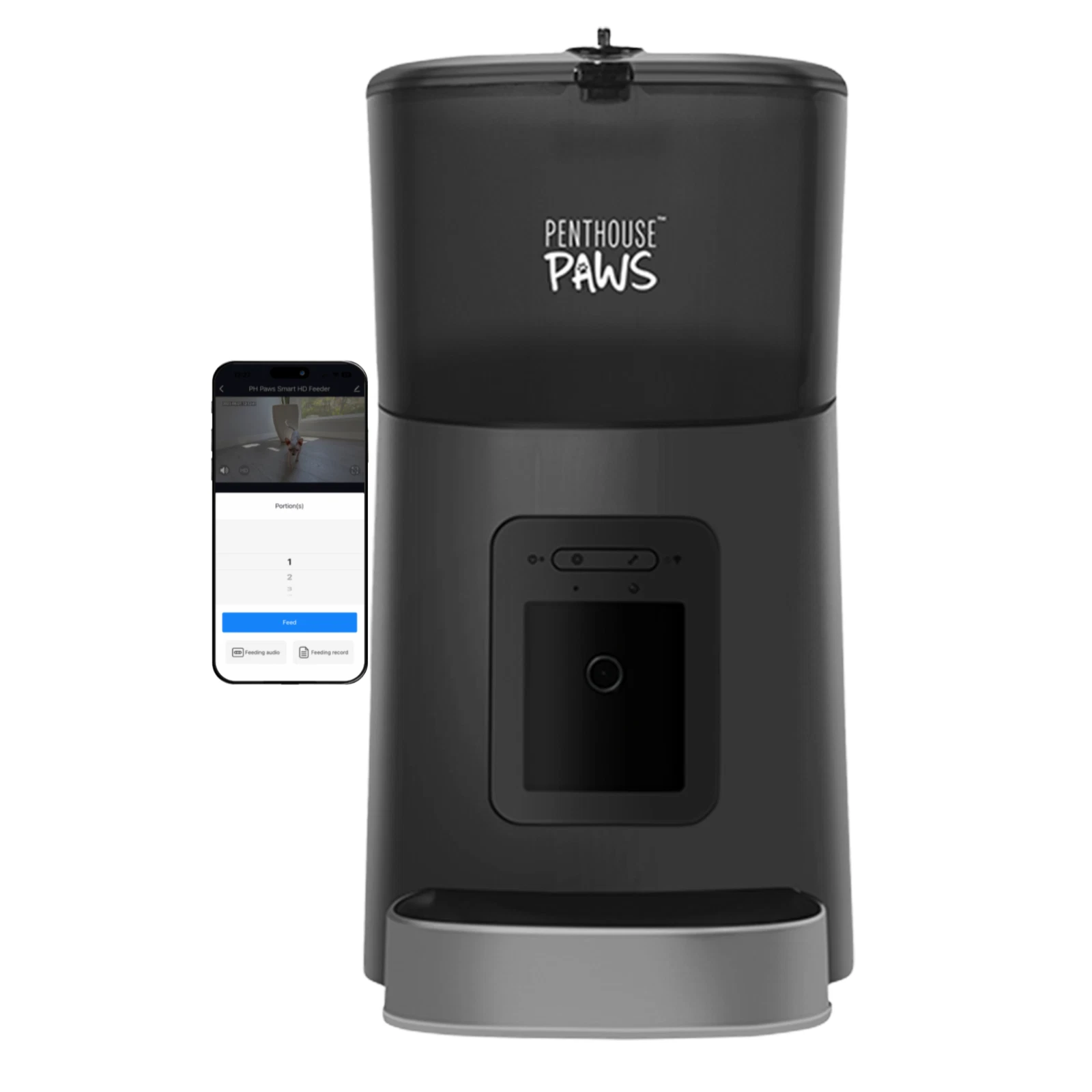 Penthouse Paws® Smart HD Feeder 6L Black Stainless Steel