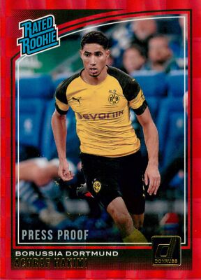 2018-19 Donruss RED Press Proof #181 Achraf Hakimi Borussia Dortmund Fat Pack