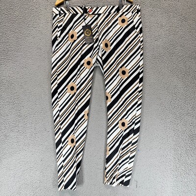 Moda Color Retro Floral Stripe Lightweight  Dress Pants Men's Size 38x30 Golf