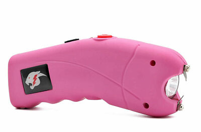 Stun Gun for Self Defense with Alarm Bright Led Flashlight Maximum Power Pink
