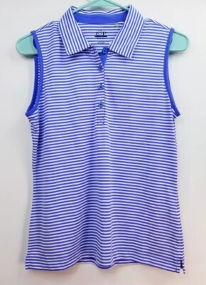 EP PRO Golf Polo Shirt, Womens Sz Small S, Blue Striped, Sleeveless, NEW, NH3118