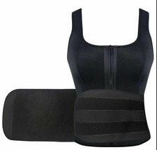 Black Waist Trainer Vest Womens XL Sauna Sweat Shaper Compression Fitness Top