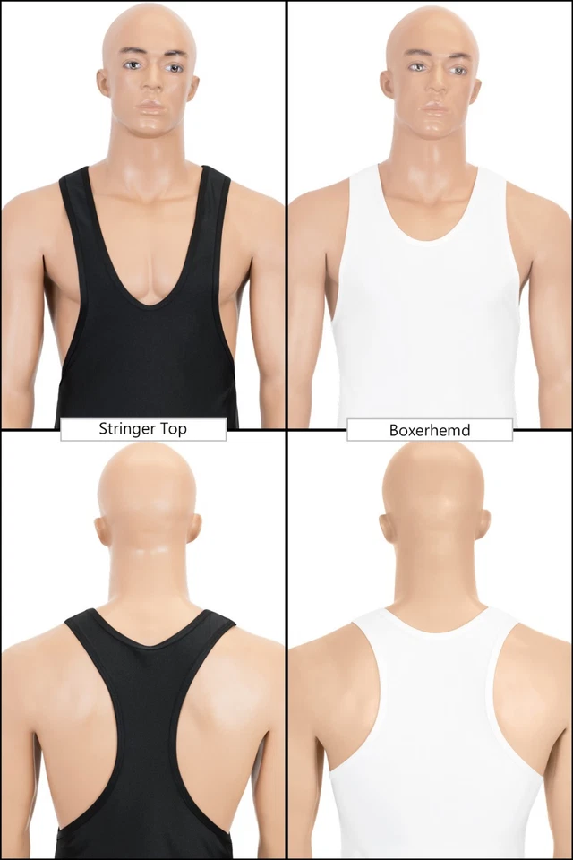 Herren Boxerhemd oder Stringer Top Slim-Fit hauteng elastisch stretch shiny - Bild 1 von 1