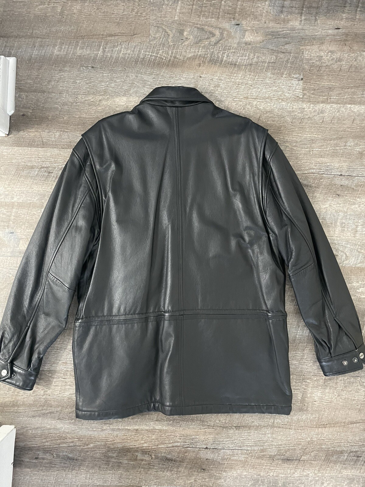 Vintage London Fog Mens Black Leather 