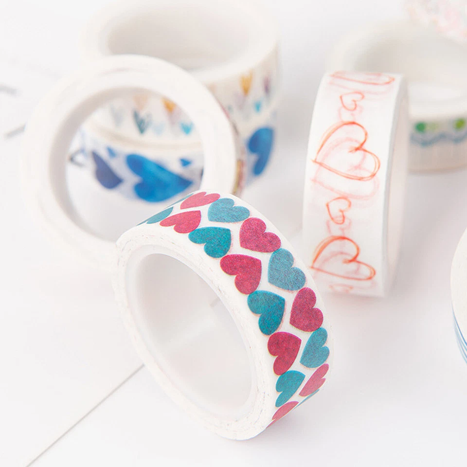 Heart-shaped Washi Tape Paper Masking Tape Scrapbooking Planner Craft DIY Decor - Image 4 of 4