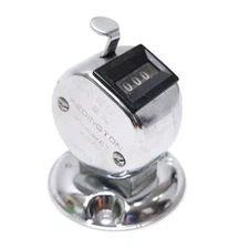 Redington Hand Held Tally Counter Clicker Chrome-Plated Metal Base WORKS ASMR 