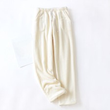 Lady Nightwear Pajama Trouser Flannel Pants Bottom Sleepwear Warm Indoor Winter