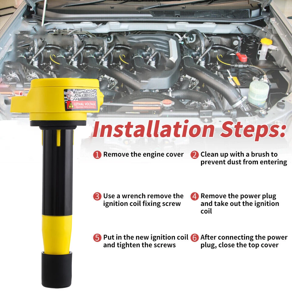 6x Ignition Coils & Platinum Spark Plug for Honda Odyssey Accord Acura RL TL TSX - Image 2 of 4