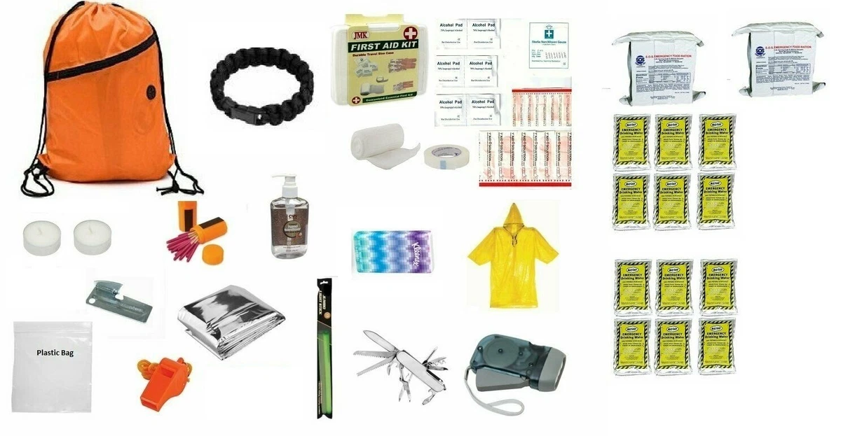 Earthquake Survival Kit Emergency 6 Day Food Water (12) packs Gear