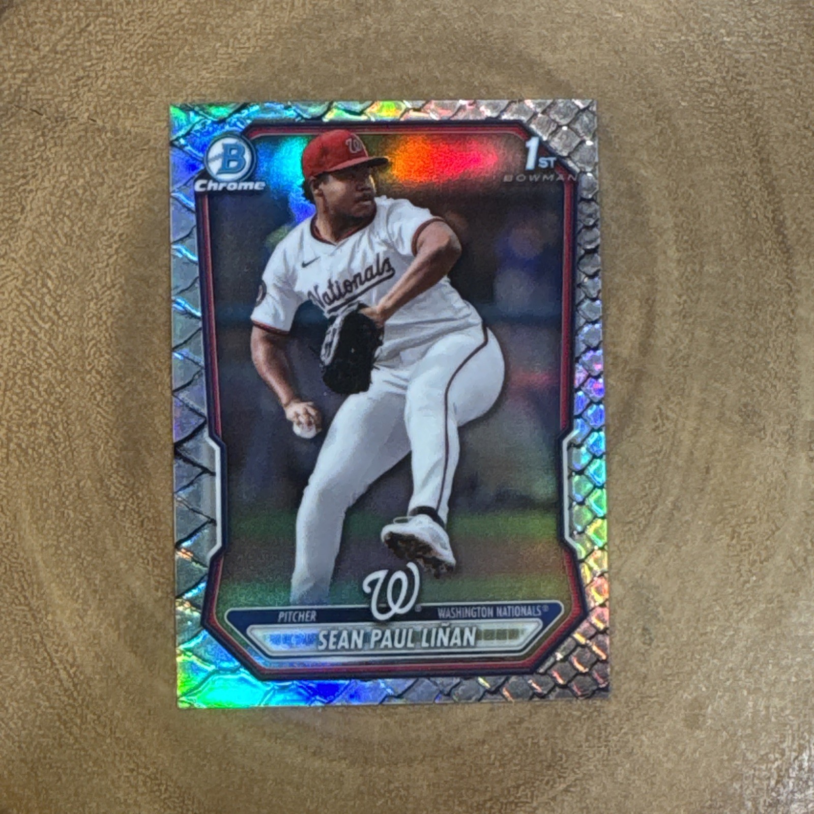 Sean Paul Linan 2026 1st Bowman Chrome Prospect Reptilian Refractor Nationals