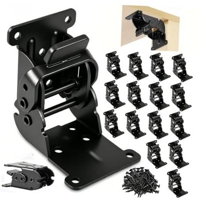 Folding Table Legs Brackets, 0-180 Degree Self Locking Hinges Heavy 16 Pack