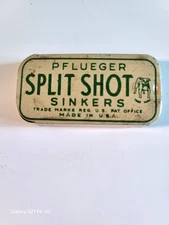 Pflueger Vintage Split Shot Sinkers in metal Tin with original Sinkers