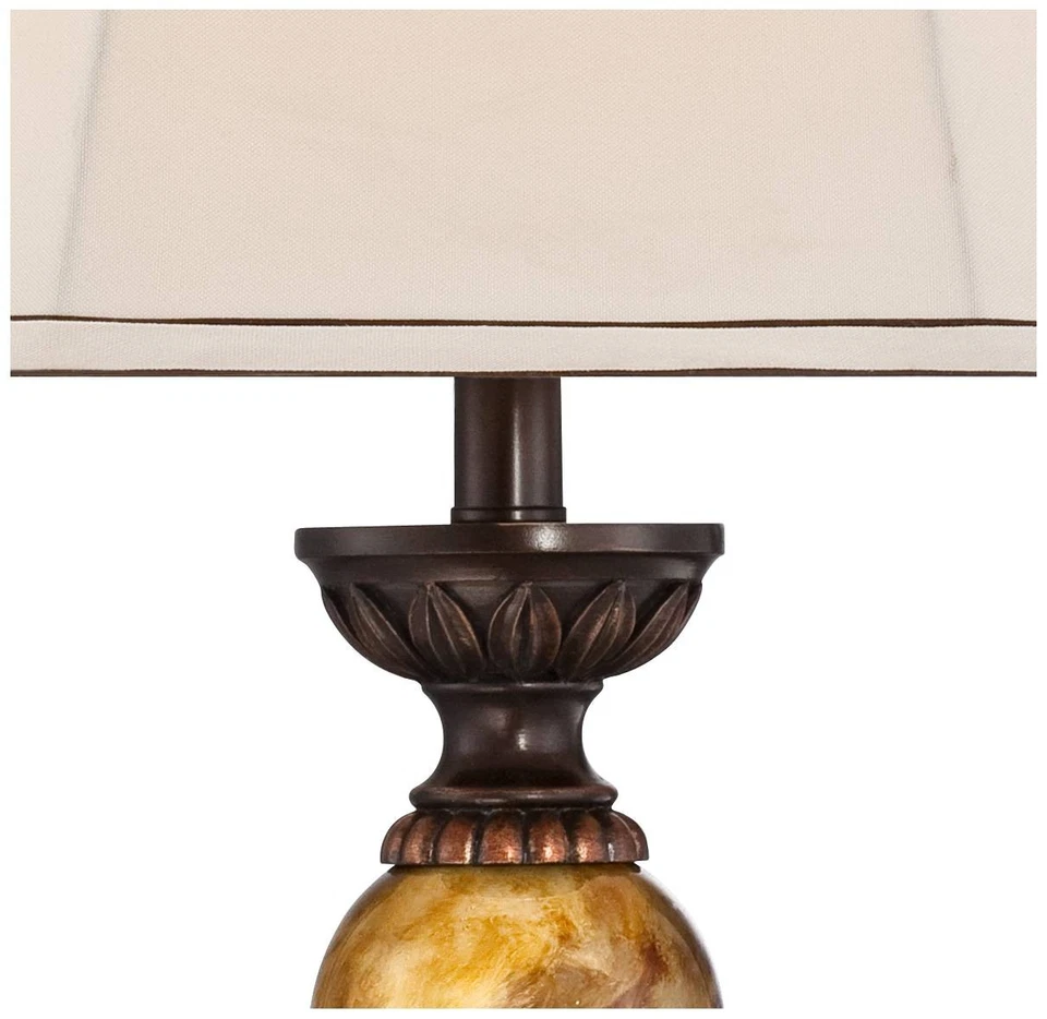 Lámpara de mesa tradicional Mulholland 30" de alto bronce marmoleada con atenuador dormitorio Foto 4 de 4