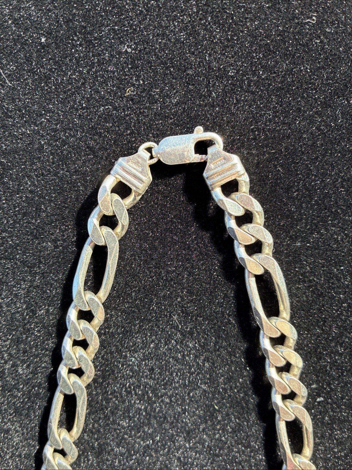 Solid Sterling Silver .925 Chain Figaro Link Neck… - image 3