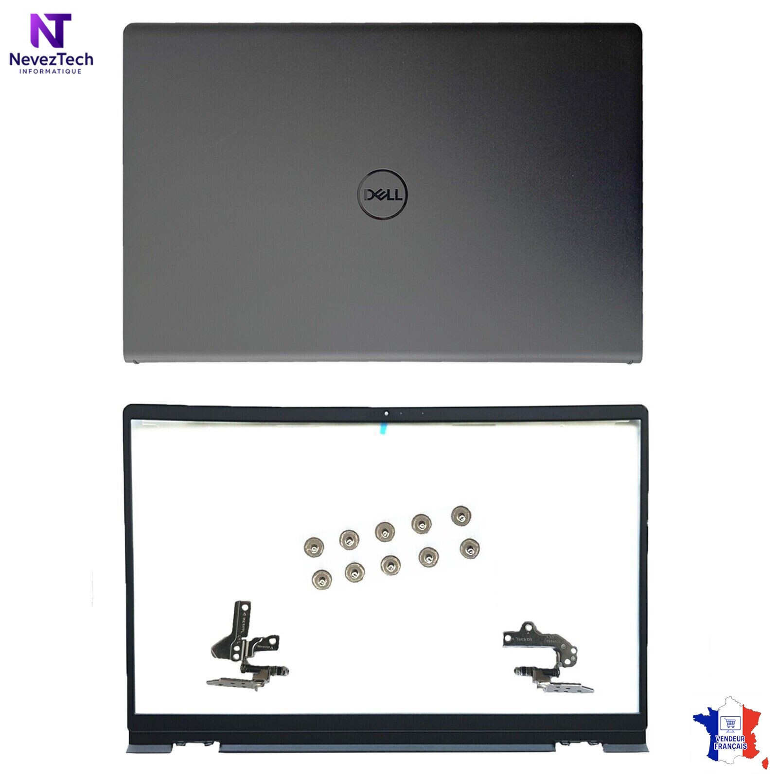 Charnières Dell Inspiron 3511 cassées ? Kit de réparation complet écran LCD noir