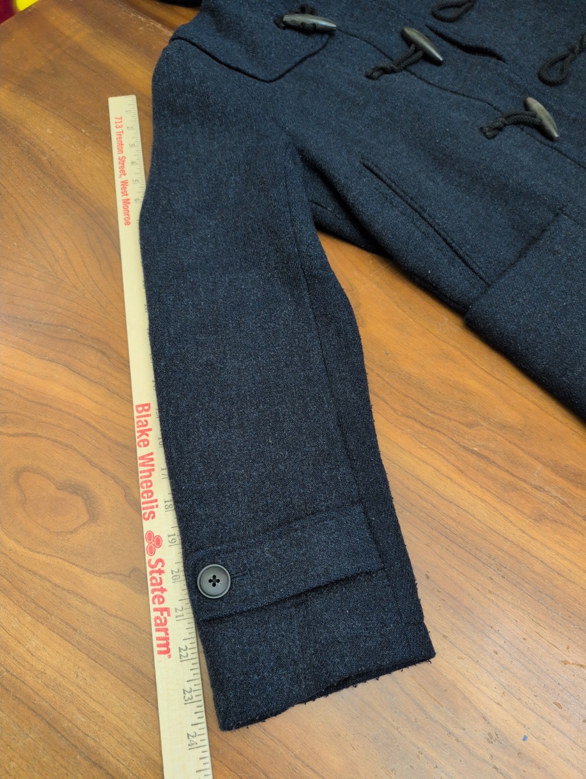 UNIQLO +J Wool Duffle Coat Gray/Dark Navy M Jil Sander Collab Toggle Closure image 10