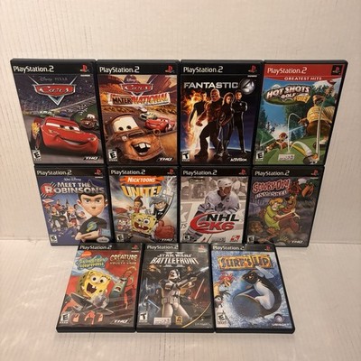 PS2 11 Video Game Lot Disney Pixar Cars SpongeBob Nicktoons Scooby Doo Unmasked