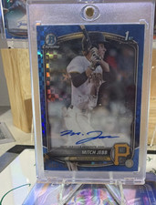 Topps 2025 Bowman Chrome Mitch Jebb Blue X-Fractor Auto /150 #CPA-MJ Pirates
