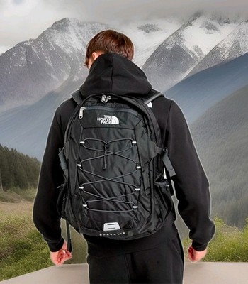 The North Face Backpack Classic Borealis Blac School Bag Hiking Camping Day Pack