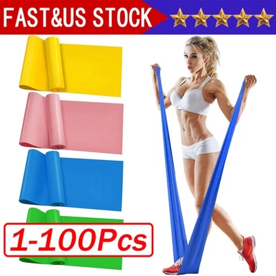 Yoga Stretch Resistance Bands Exercise Pilates Yoga Aerobic GYM Home Workout Lot - Image 1 of 4