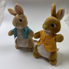 Ty Peter Rabbit Beanie Babies Cotton Tail & Mopsy Plush Bunnies Set of 2