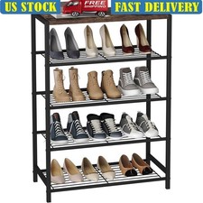 Compact Industrial Shoe Rack W/ Large Tabletop Entryway Bedroom Storage New