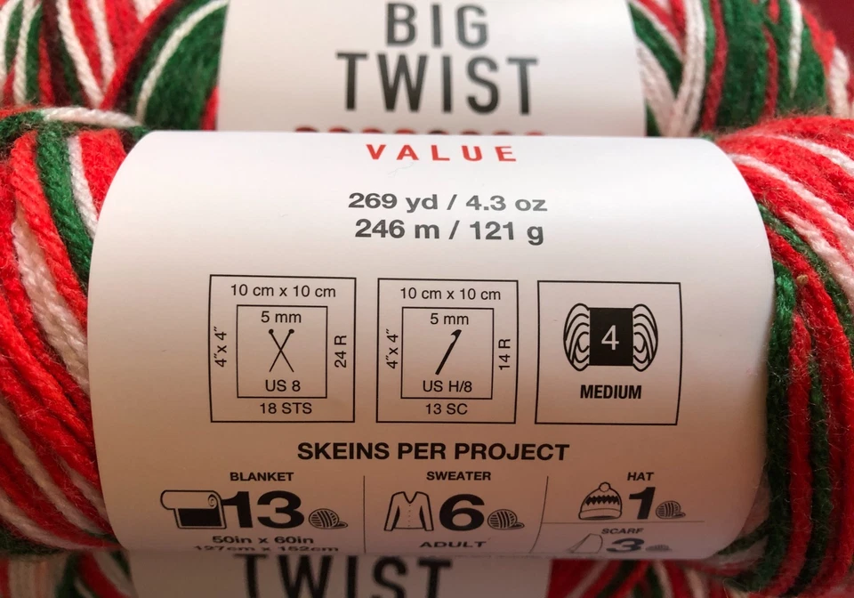 Lot Of 3-BIG TWIST VALUE- MERRY AND BRIGHT-DISCONTINUED CHRISTMAS YARN - Image 4 of 4