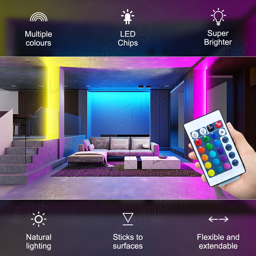 Waterproof 5M 16.4ft 300 LED RGB 3528 SMD Strip Light Flexible 12V+Remote