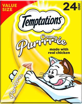 Temptations Creamy Puree Squeezable Lickable Wet Cat Treats with Chicken, 0.42 O