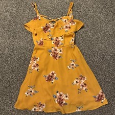 Mustard yellow Floral Dress Medium NWT   