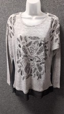 M&Co Floral Graphic Top Grey UK 10 RRP £24 Ln059 EE 12