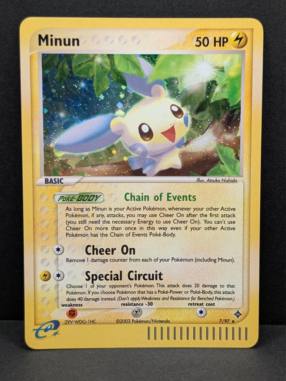 Minun 7/97 Dragon Holo Ultra Rare Pokemon TCG Nintendo e-reader vintage NM
