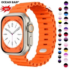 For Apple Watch Series Ultra 3 11 10 9 8 7 iWatch 49mm Ocean Silicone Strap Band