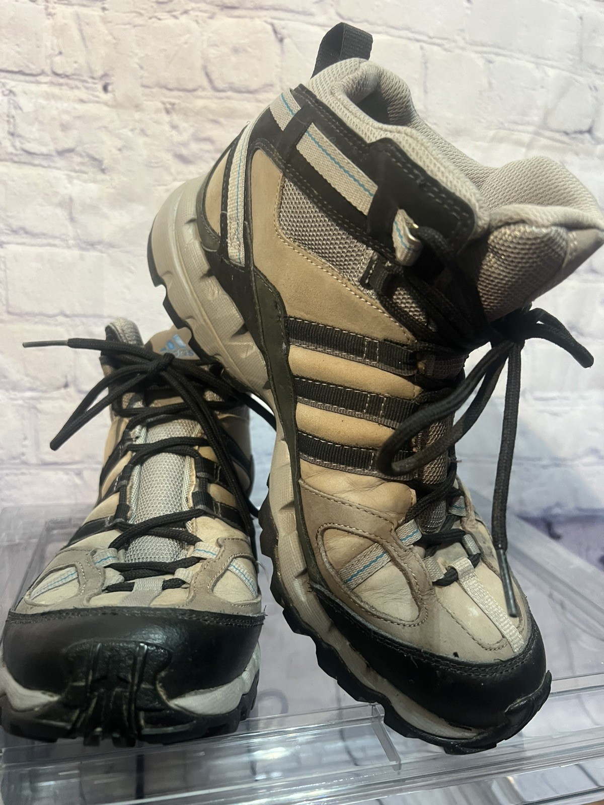 Adidas Hiking Boots Women's 8.5 Trail GeoFit Outdoor Leather Ankle Boots-image