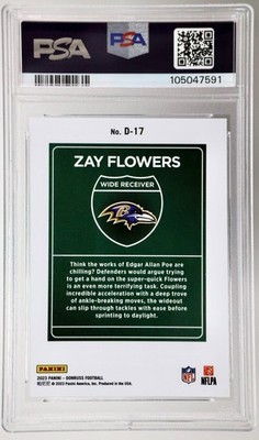 2023 Donruss Downtown! Zay Flowers #D-17 PSA 10 GEM MT SSP RC