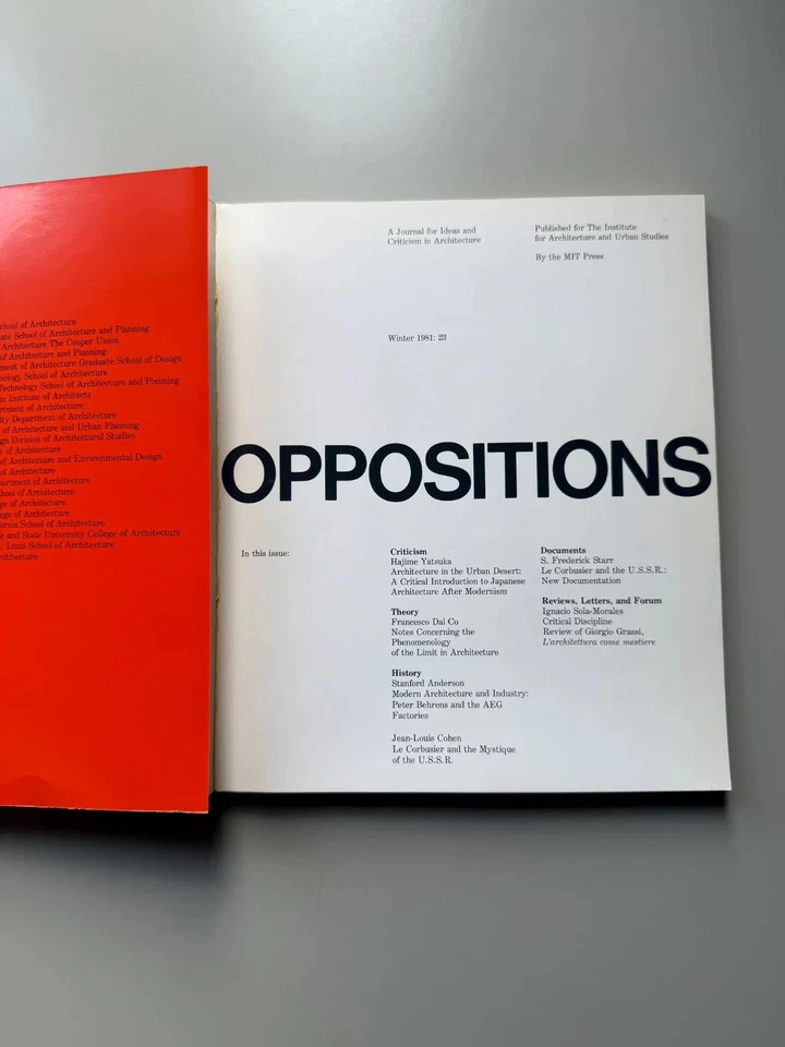 Oppositions, a Journal for Ideas+Criticism In Architecture, Issue 23 (Corbusier) - Image 2 of 4