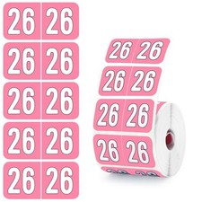 500 Pcs 2026 Year Stickers, Waterproof File Folder Labels, Self-Adhesive Pink