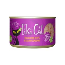 Tiki Cat Luau Shredded Wild Salmon in Consomme, Grain-Free Wet Cat Food, 8-Pack