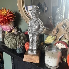 Large, Heavy Vintage Pewter Figure, Poss Michael Ricker, 11” Tall.