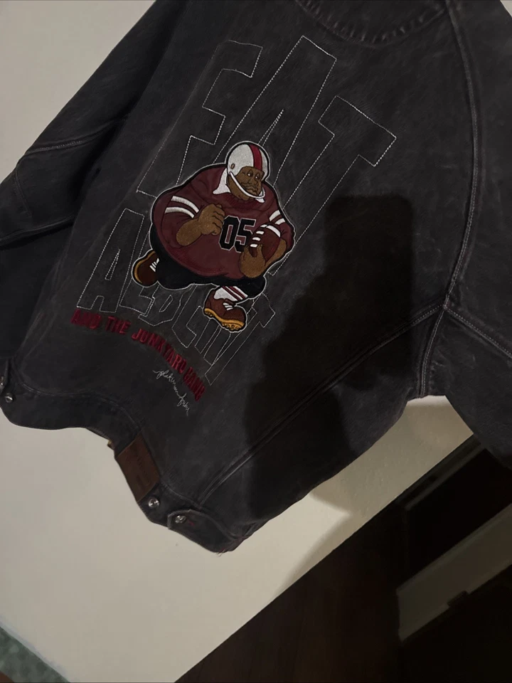 FUBU Platinum Vintage Jacket Fat Albert Junkyard Gang Black Denim Button Size XL - Image 4 of 4