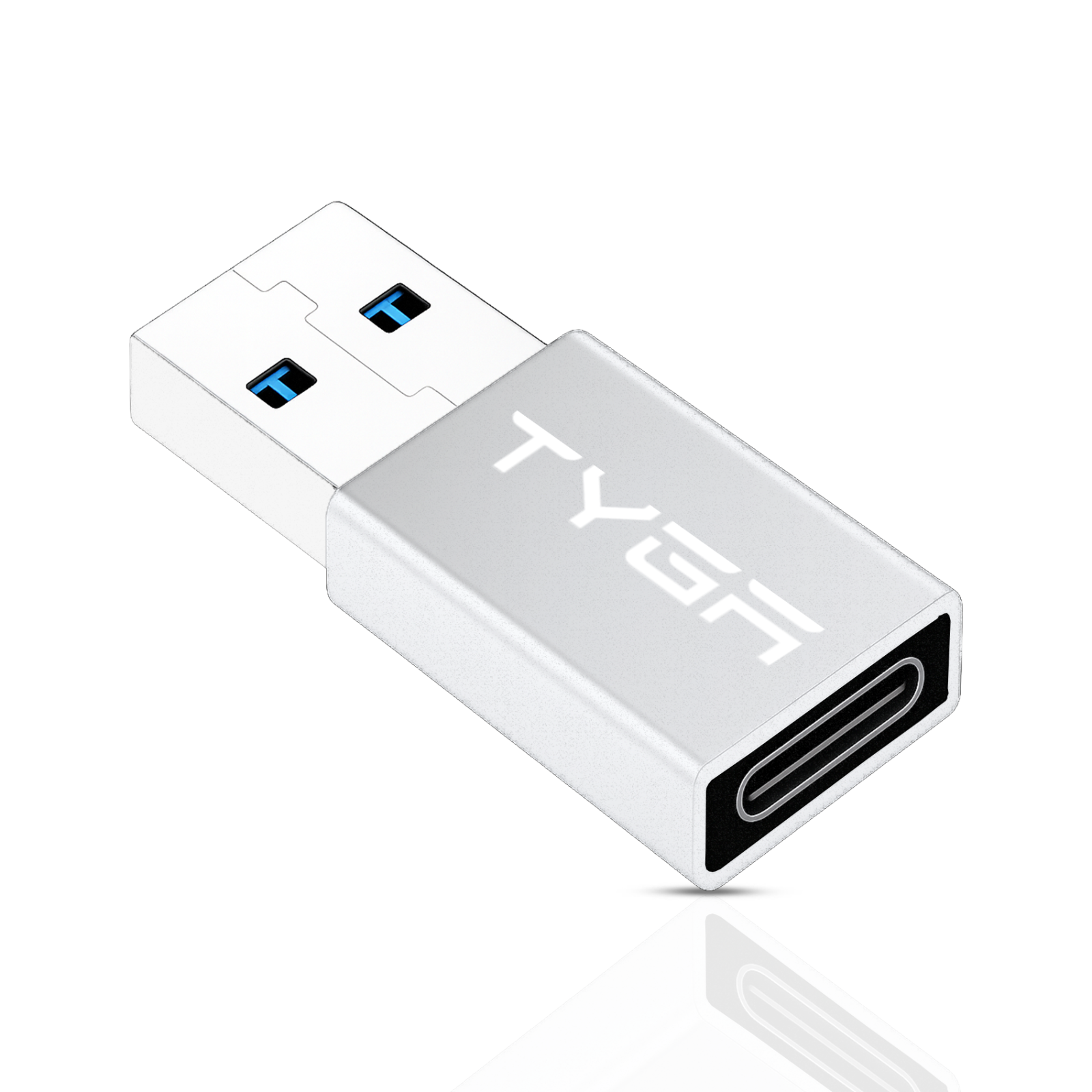 TYGA Store USB Type C Female to USB Type A Male Adapter 5Gbps 3.0/3.1 (1 Silver)