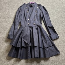 Victorian Choice Military Style Double Breasted Dress Women's Medium Blue Short