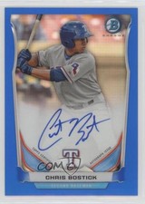 2014 Bowman Prospect Chrome Blue Refractor /150 Chris Bostick #BCAP-CBO Auto kk4