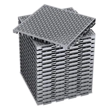 16 PCS Modular Interlocking Cushion Interlocking Floor Tiles with Hole Draina...