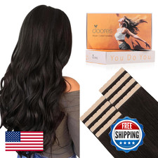 DOORES Tape in Hair Extensions, 20 Inch 10pcs 35g Dark Brown Mini Tape Weft Exte