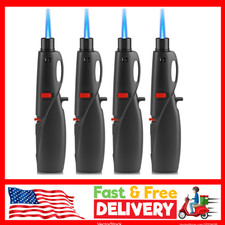 4-Pack Jet Torch Lighter Adjustable Flame, Windproof, Refillable Butane, NEW